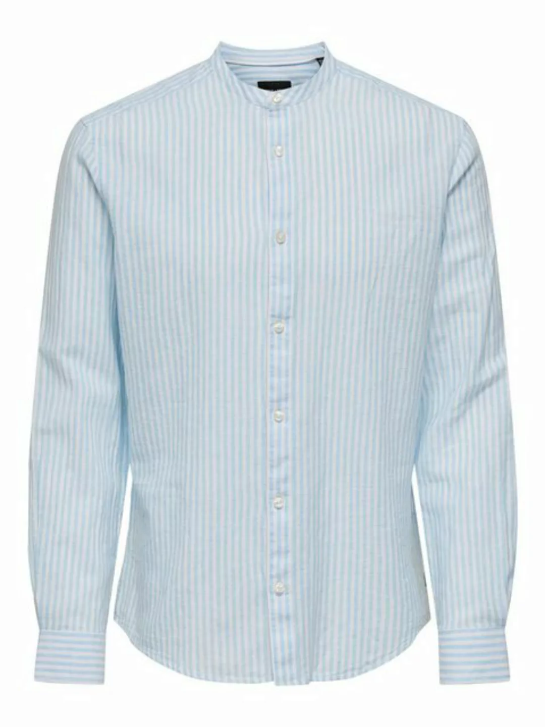 ONLY & SONS Langarmhemd ONSCAIDEN LS MAO STRIPE LINEN SHIRT NOOS günstig online kaufen