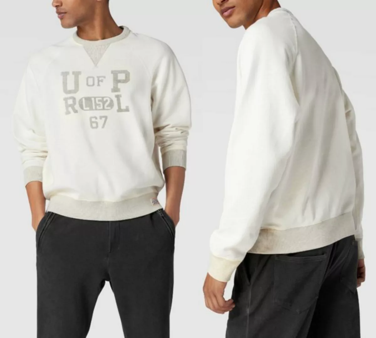 Ralph Lauren Sweatshirt POLO RALPH LAUREN Vintage Off-White Sweater Sweatsh günstig online kaufen