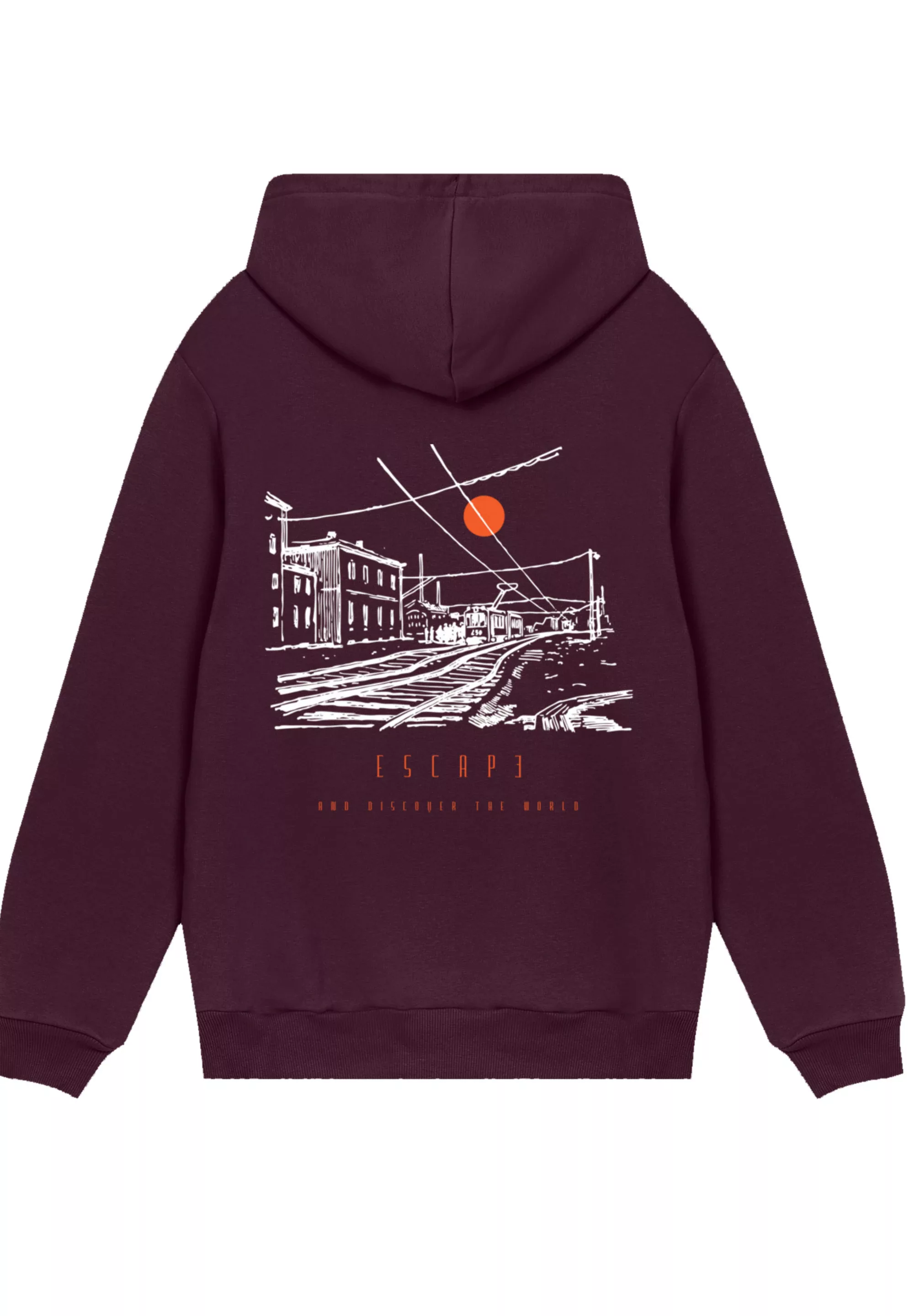 F4NT4STIC Kapuzenpullover "Escape Discover the World Town Train Station", P günstig online kaufen