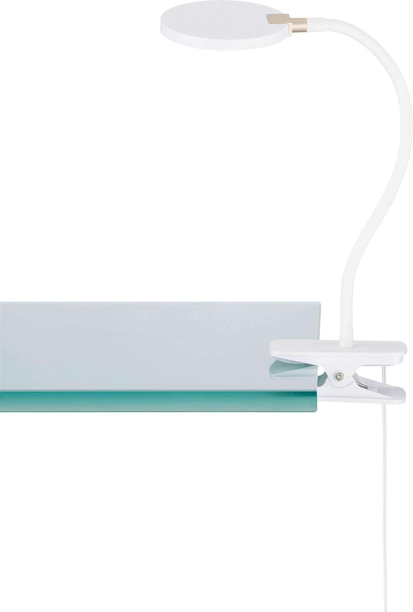 Fischer & Honsel LED Klemmleuchte Luiz 35 cm x 10,5 cm Weiß günstig online kaufen
