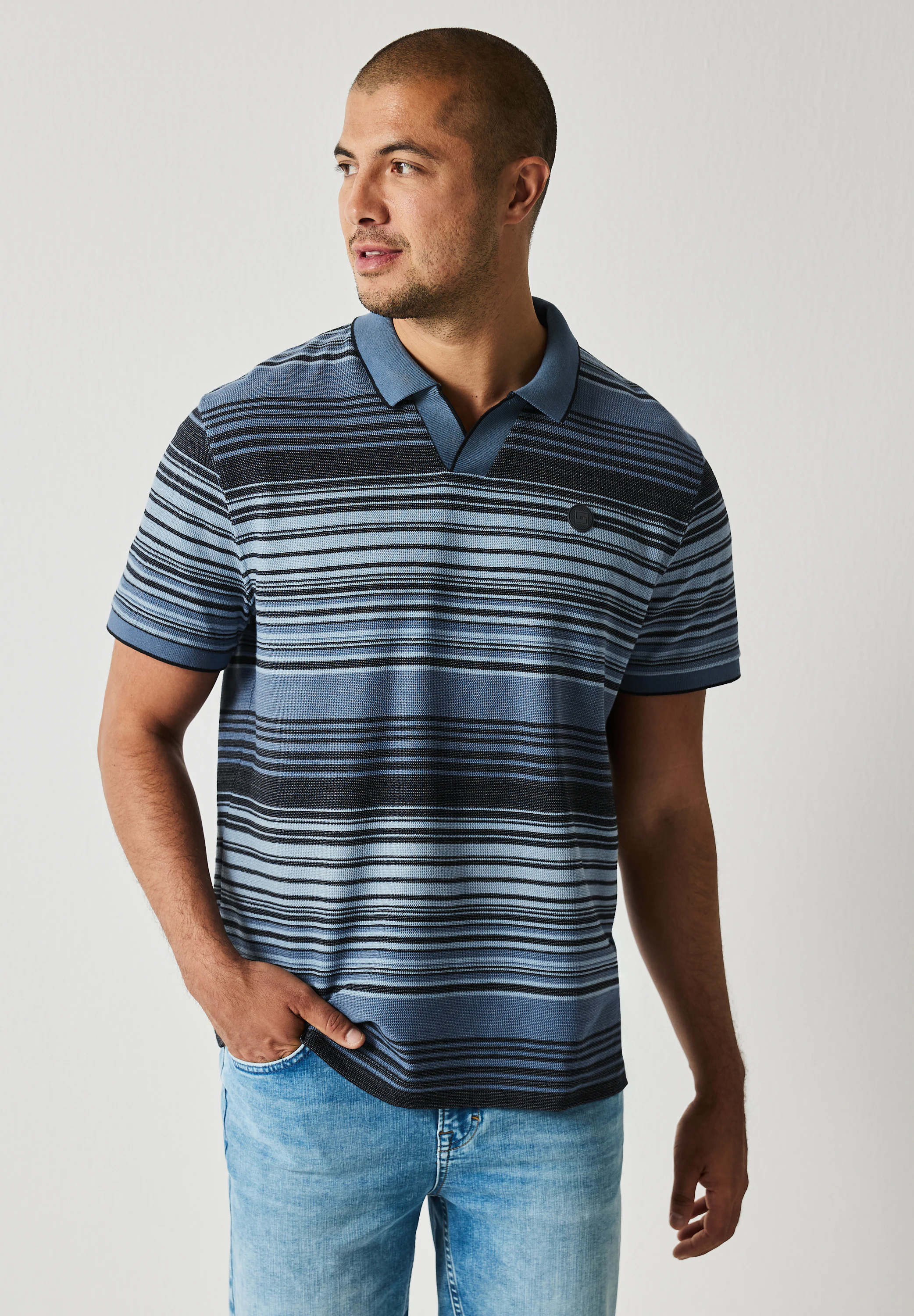 STREET ONE MEN Poloshirt, aus Baumwolle mit Stretchante günstig online kaufen