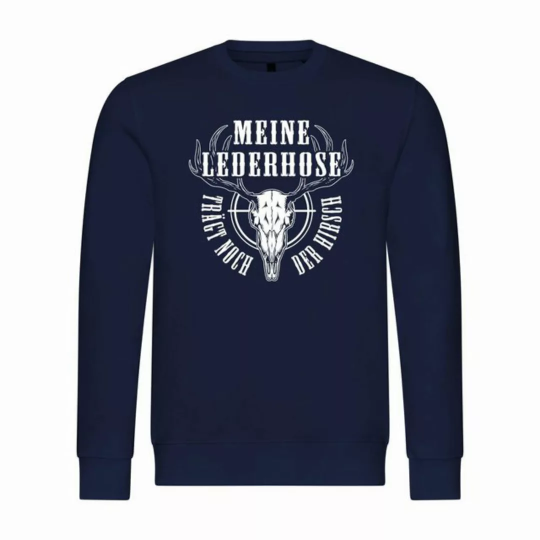 deinshirt Rundhalspullover Herren Sweatshirt Meine Lederhose trägt noch der günstig online kaufen