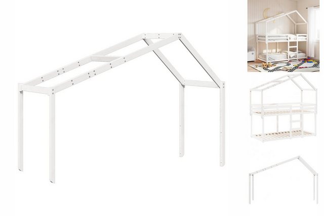 vidaXL Kinderbett Dach für Kinderbett Weiß 203x80,5x142 cm Massivholz Kiefe günstig online kaufen