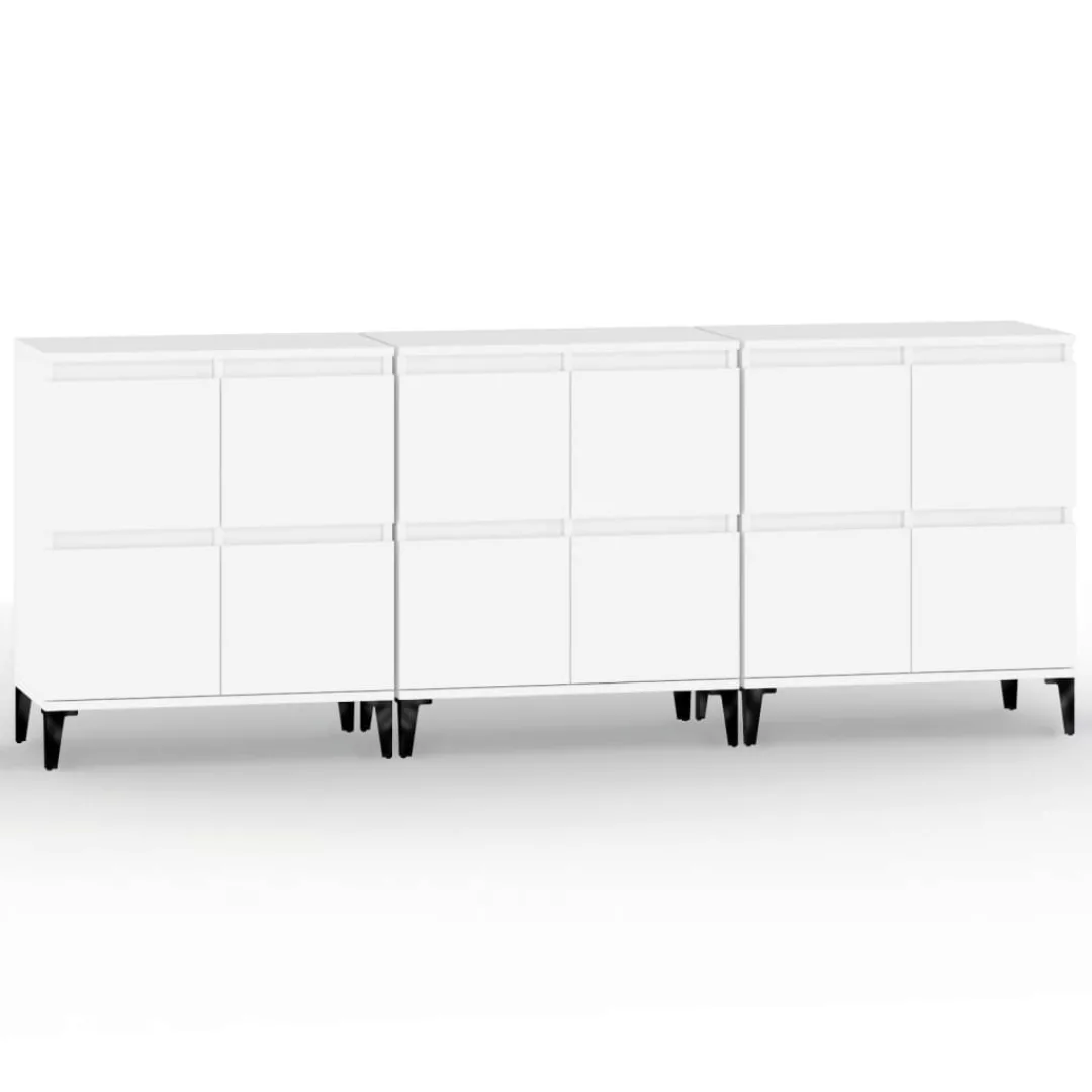 Vidaxl Sideboards 3 Stk. Weiß 60x35x70 Cm Holzwerkstoff günstig online kaufen