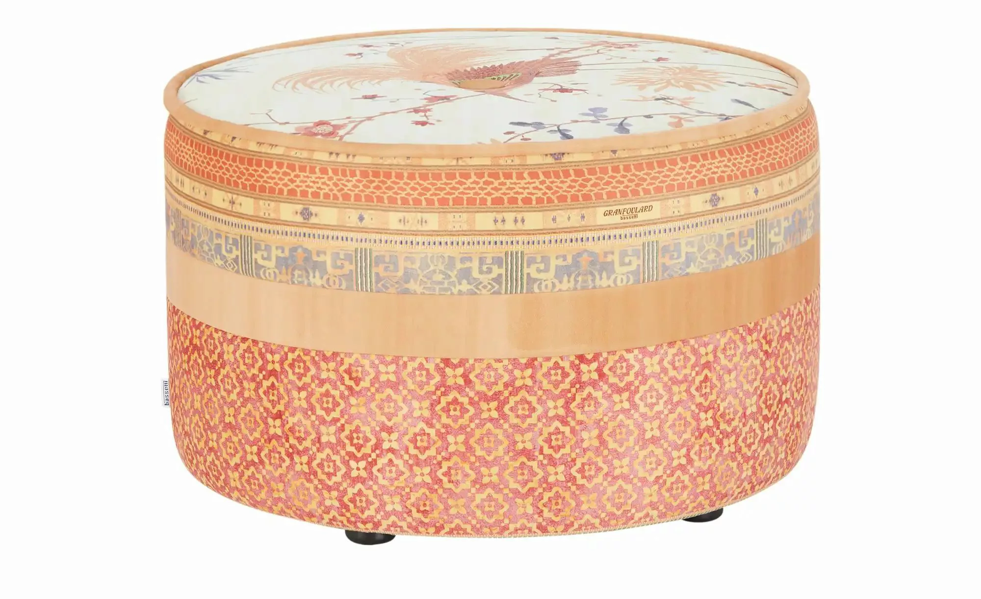 bassetti by SCHRÖNO Pouf aus Velours Tino ¦ orange ¦ Maße (cm): H: 39  Ø: 6 günstig online kaufen