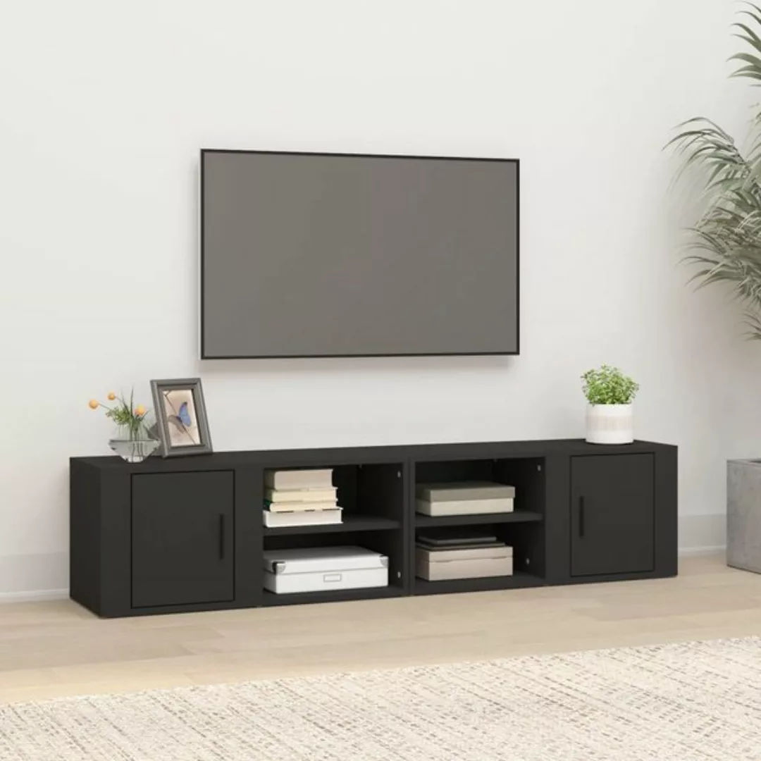 vidaXL TV-Schrank TV-Schränke 2 Stk Schwarz 80x31,5x36 cm Spanplatte TV-Low günstig online kaufen