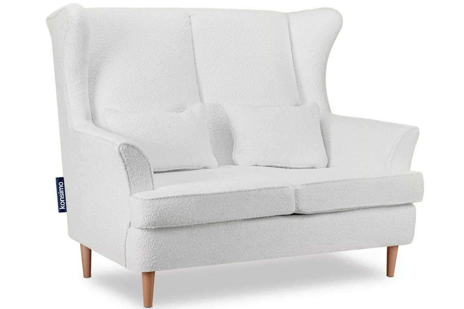 KONSIMO 2-Sitzer STRALIS Sofa 2 Personen, hohe Füße, Bouclé-Stoff, mit zwei günstig online kaufen