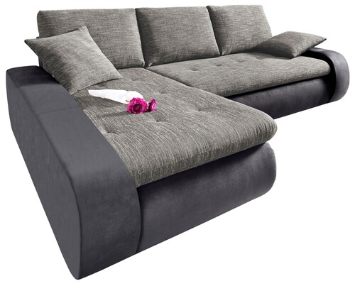 TRENDMANUFAKTUR Ecksofa "Indie, modern und bequem, Materialmix, L-Form", wa günstig online kaufen