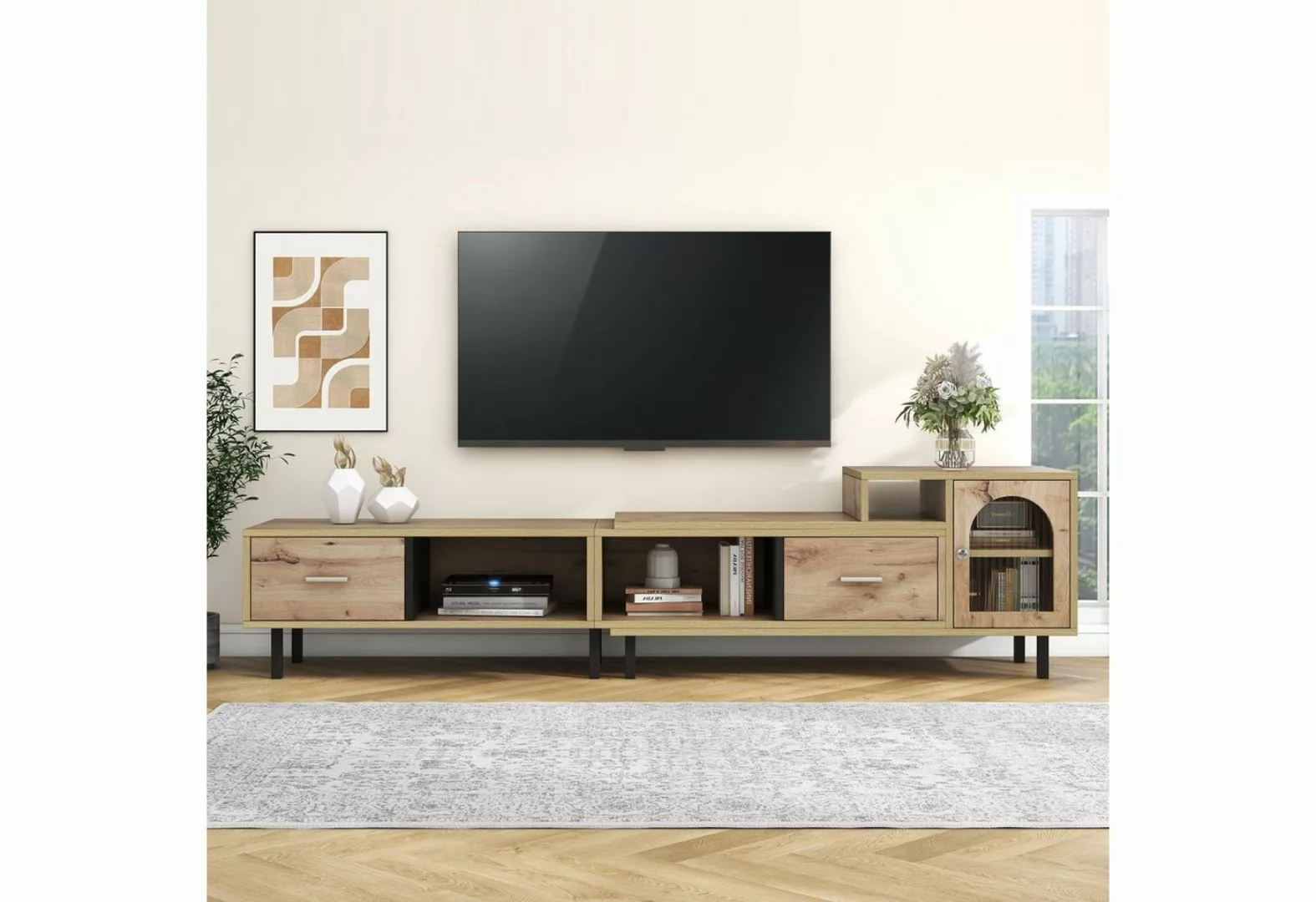 HAUSS SPLOE TV-Schrank Erweiterbarer TV-Schrank 200-278cm in Holzoptik günstig online kaufen