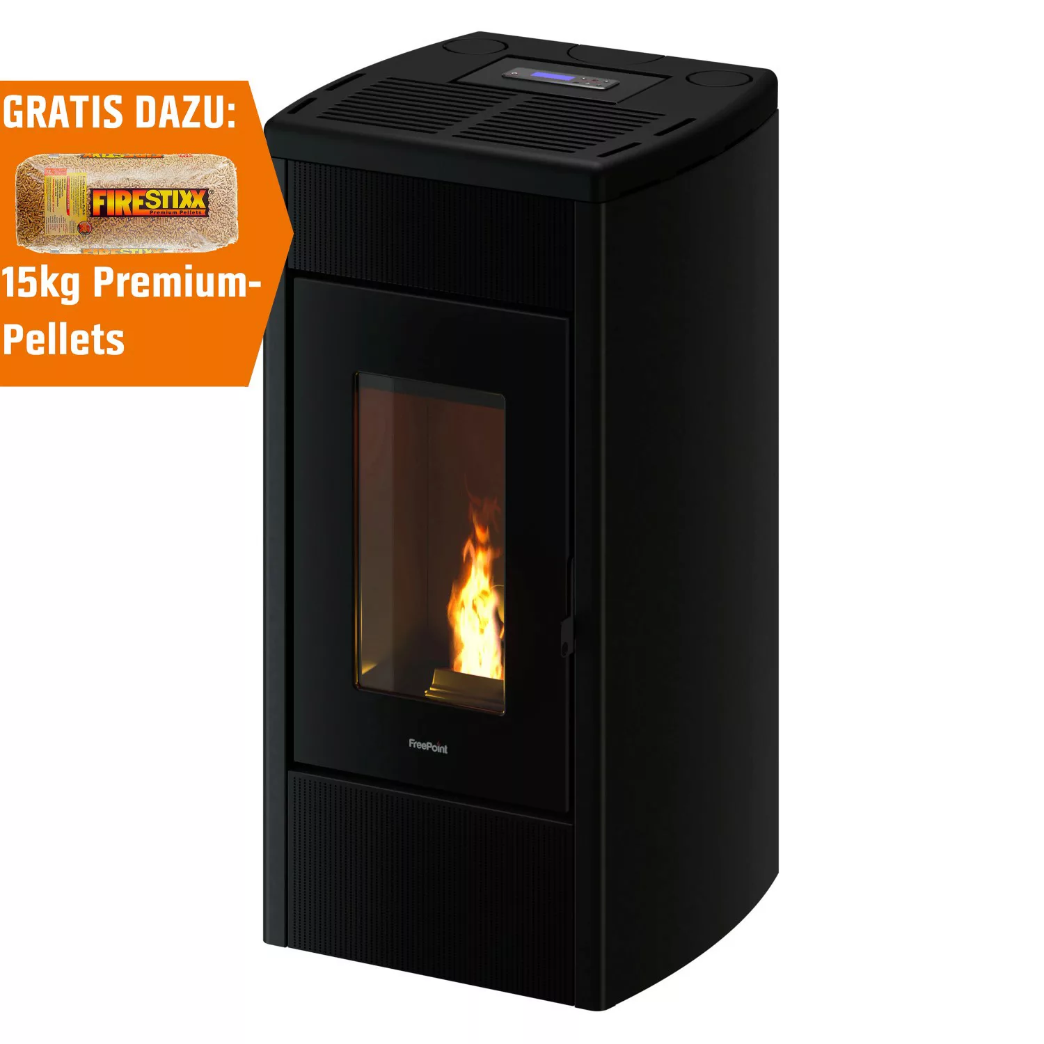 Freepoint Pelletofen Duke Airtight Anthrazit 15,5 kW EEK: A+ günstig online kaufen