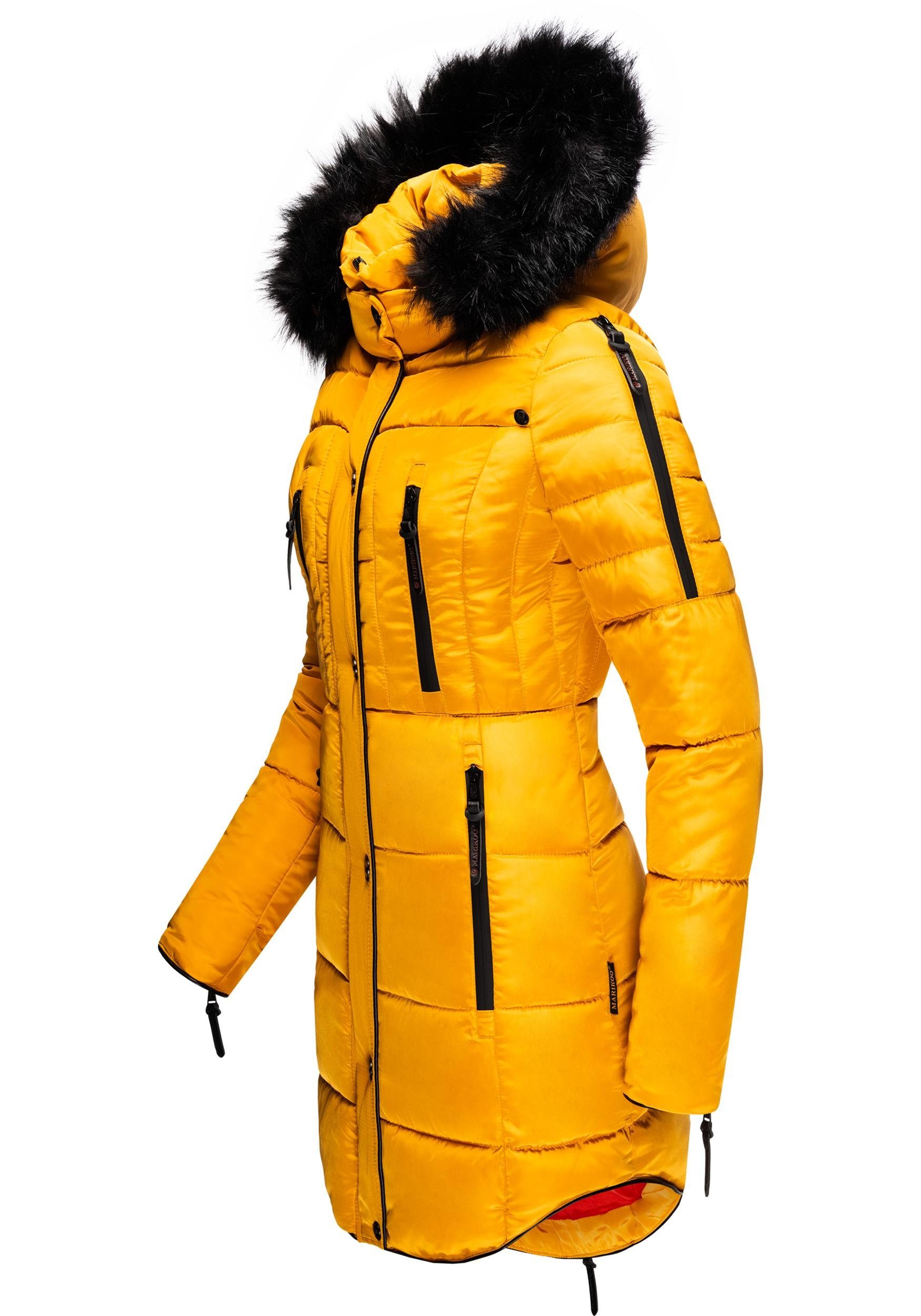 Marikoo Steppmantel "Moonshine", Winter Kurzmantel mitabnehmbarer Kunstpelz günstig online kaufen