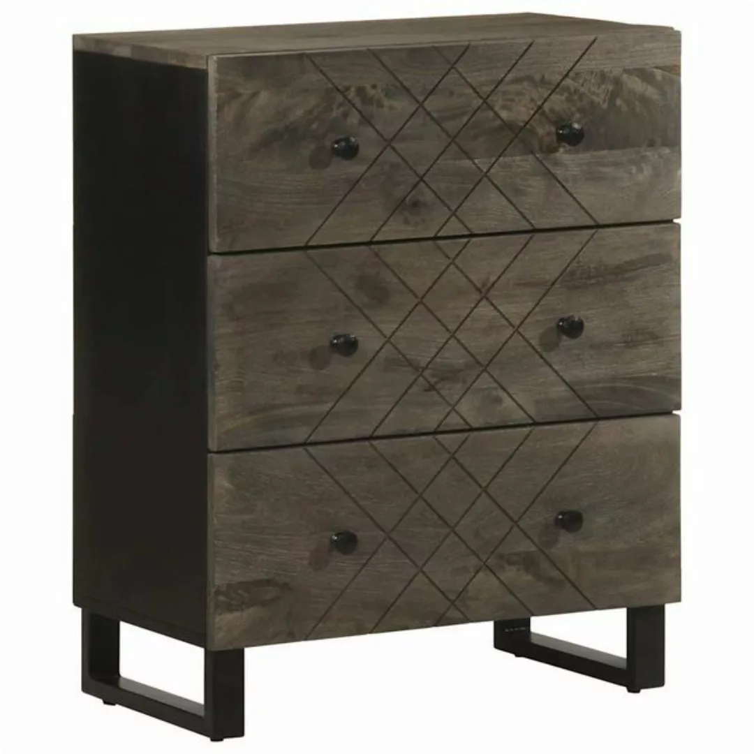 vidaXL Aktenschrank Sideboard Schwarz 60x33x75 cm Massivholz Mango günstig online kaufen