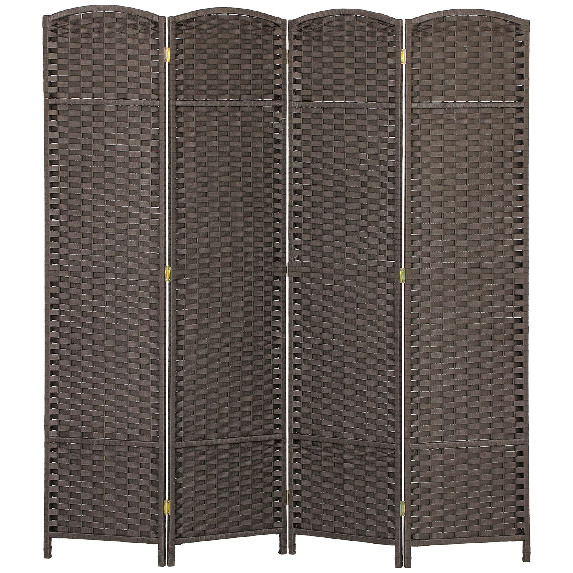 HOMCOM Paravent 4-teilig 160 x 170 cm Raumteiler Faltbar Trennwand aus Bamb günstig online kaufen