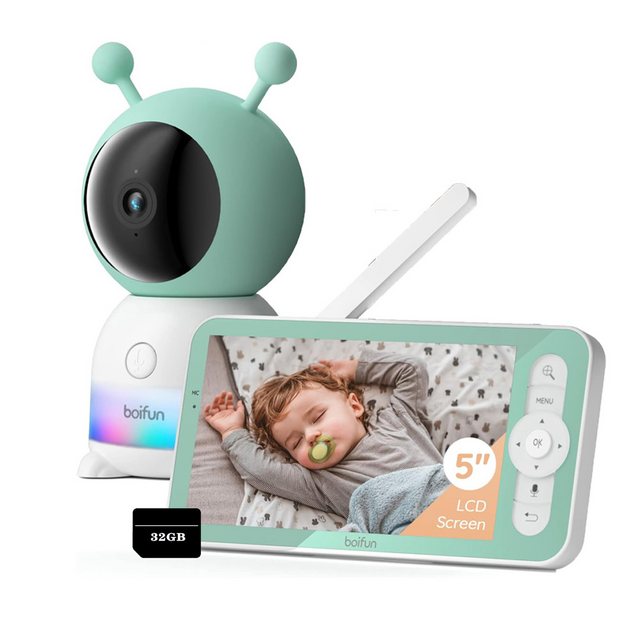 Boifun Video-Babyphone Babyphone mit Kamera 2K/3MP, 5 Zoll WiFi Video Babyp günstig online kaufen