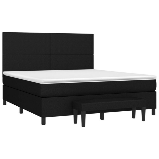 furnicato Bett Boxspringbett mit Matratze Schwarz 160x200 cm Stoff (1-tlg) günstig online kaufen