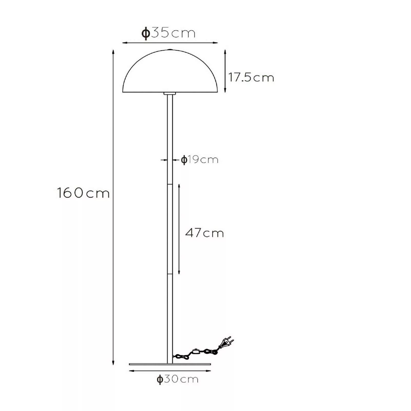 Stehleuchte Siemon aus Stahl, Ø 35 cm, grün günstig online kaufen