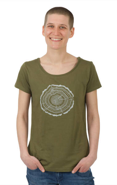 Bambus Shirt Fairwear Für Damen "Treeslice" In Moss Green günstig online kaufen
