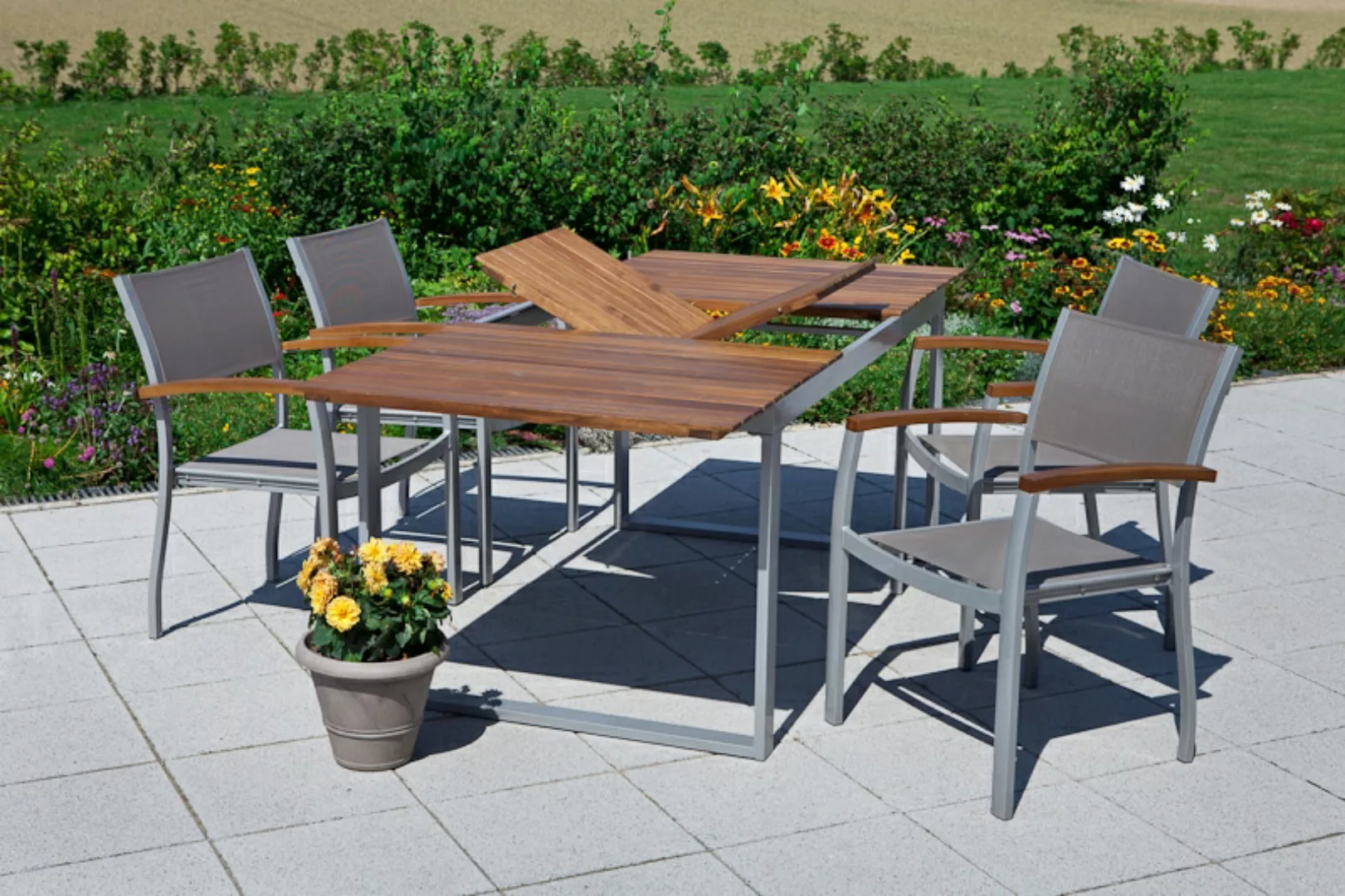 MERXX Garten-Essgruppe "Naxos", (Set, 5 tlg.), mit ausziehbaren Tisch günstig online kaufen