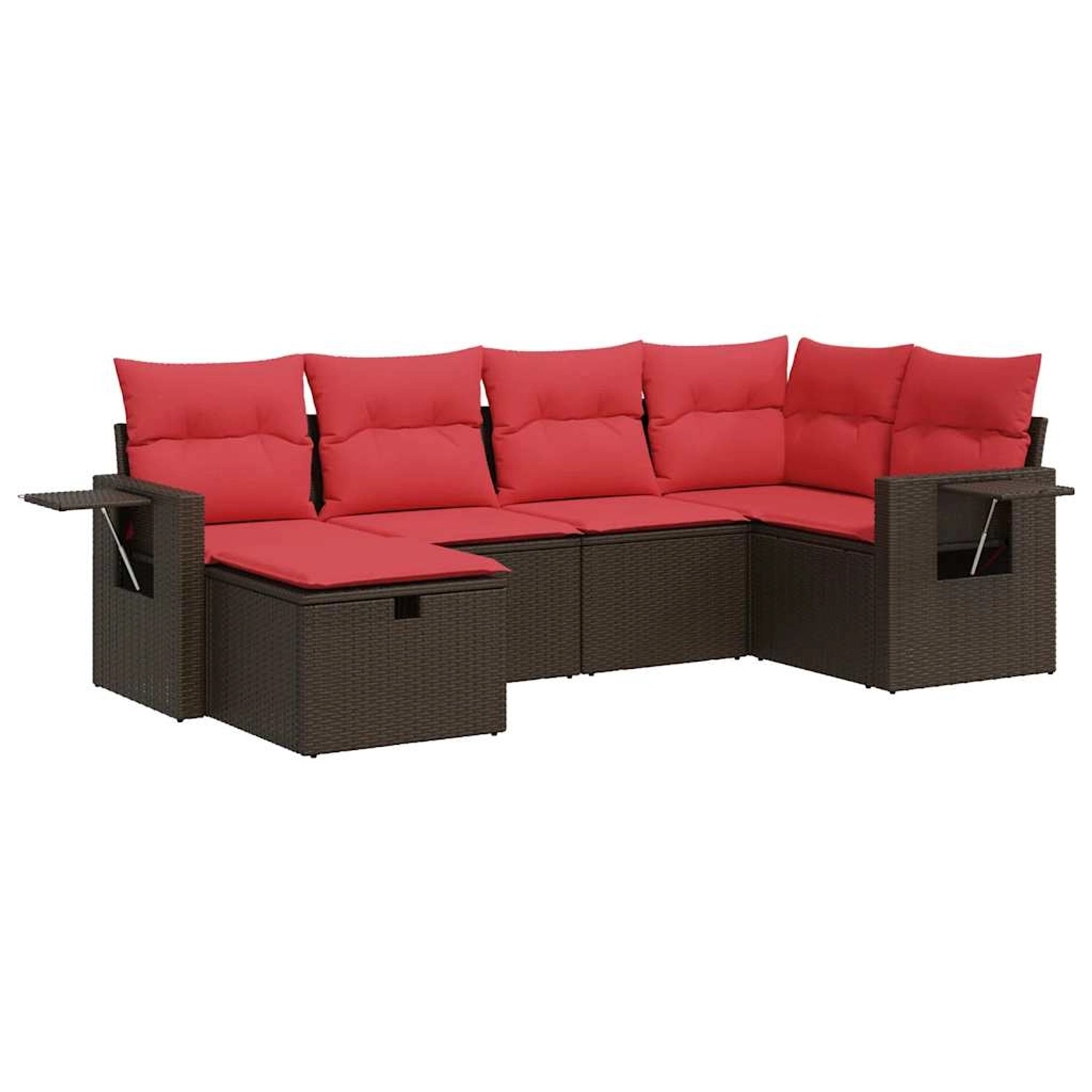 vidaXL 6-Tlg Garten-Sofagarnitur mit Kissen Braun Poly Rattan 3325490 günstig online kaufen