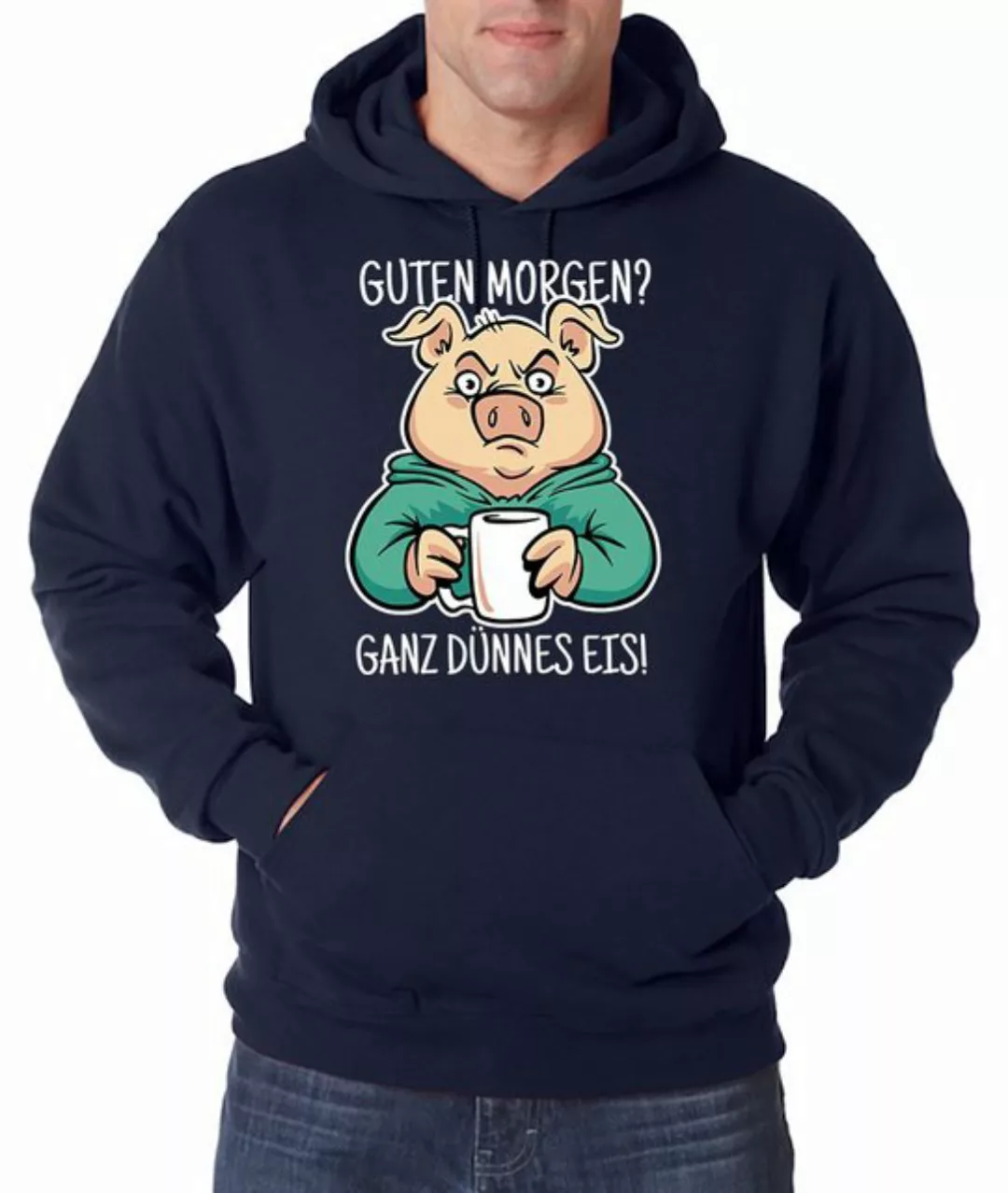 Youth Designz Kapuzenpullover "Guten Morgen? Ganz Dünnes Eis!" Herren Hoodi günstig online kaufen