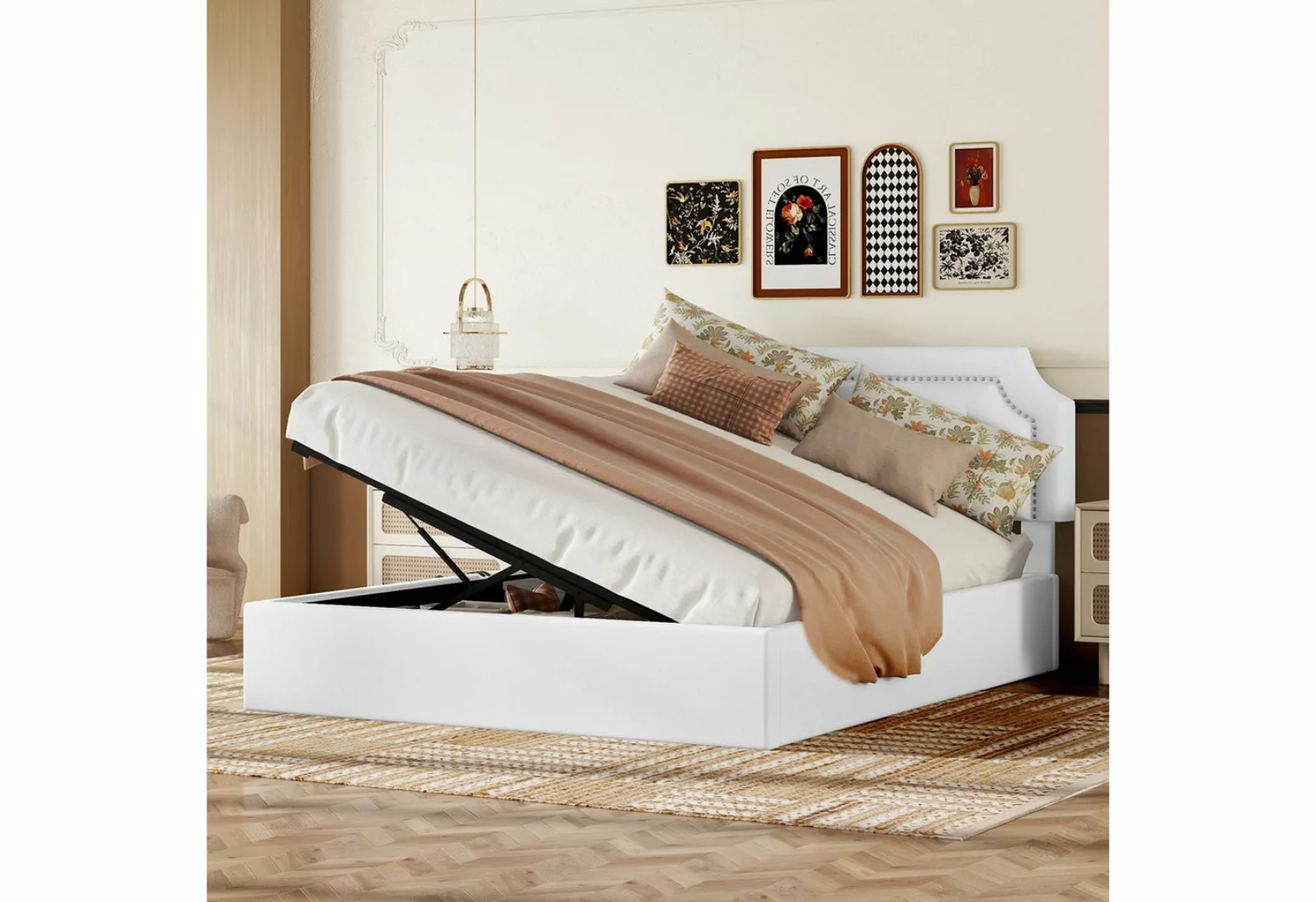 MODFU Polsterbett Stauraumbett, hydraulisches Zwei-Wege-Bett, minimalistisc günstig online kaufen