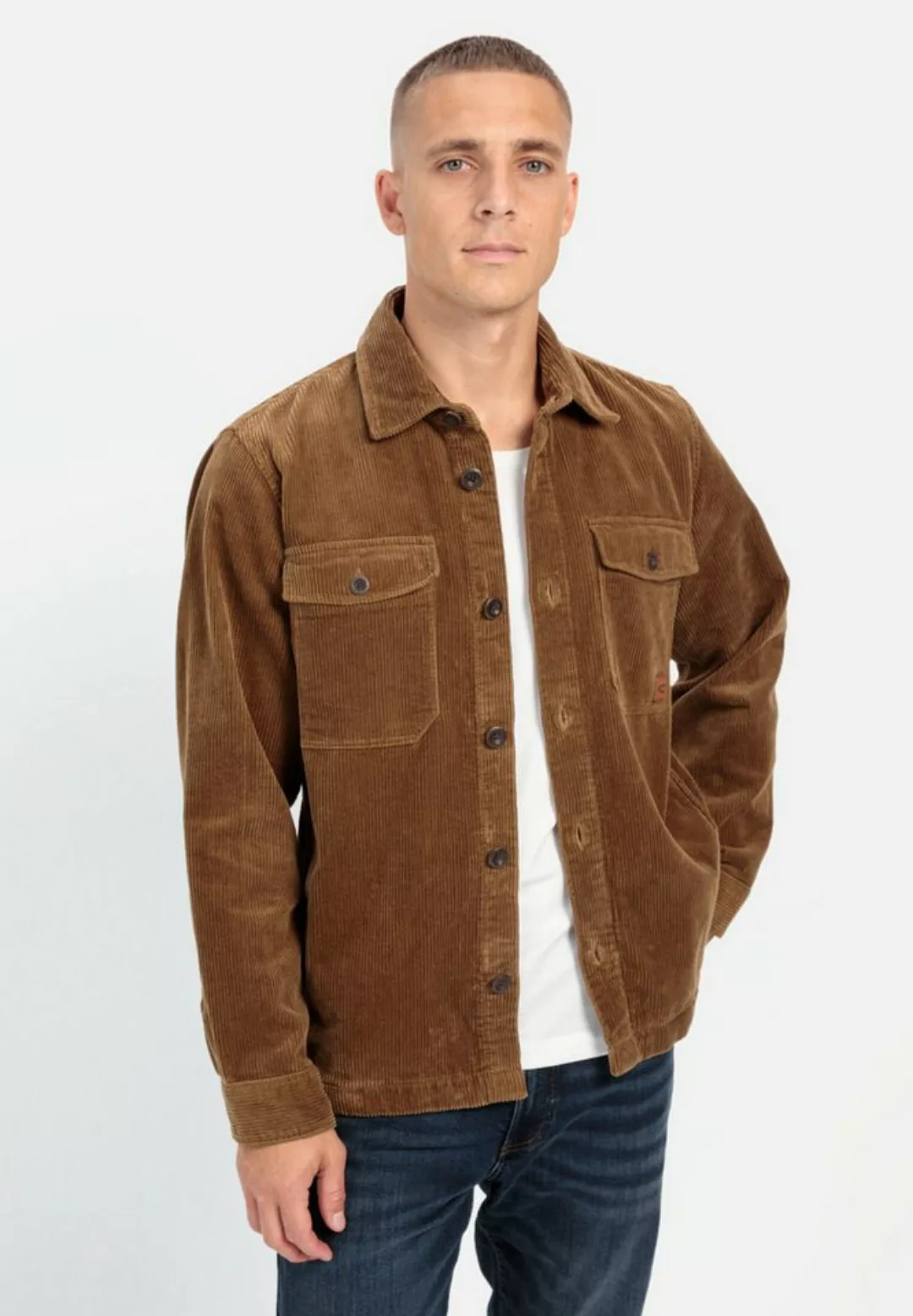 camel active Langarmhemd in Regular Fit aus Cord Button-Down günstig online kaufen