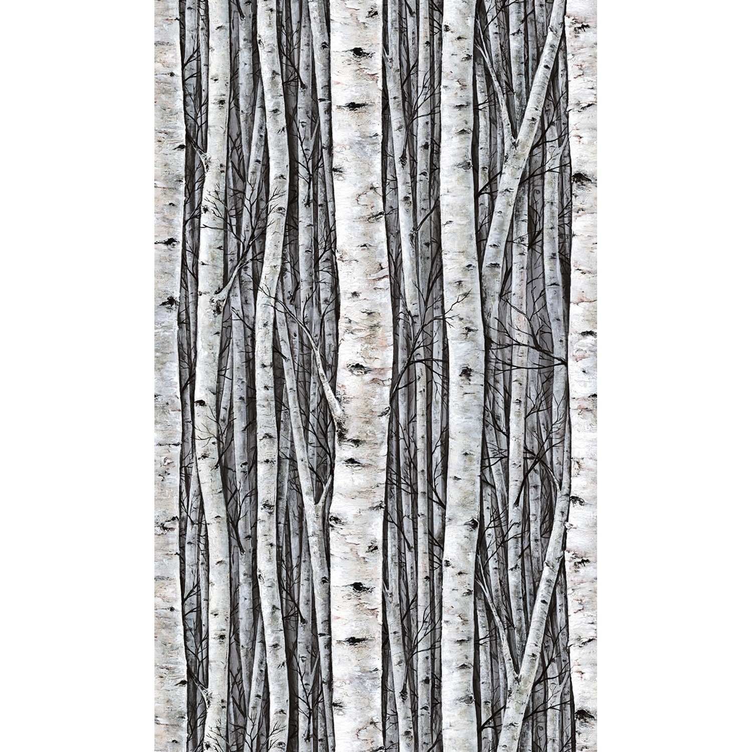 Marburg Vliestapete Waldoptik Floral Modern 270 cm x 159 cm Grau günstig online kaufen