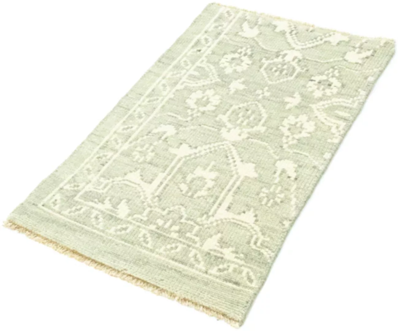 morgenland Wollteppich »Designer Teppich handgeknüpft grün«, rechteckig günstig online kaufen