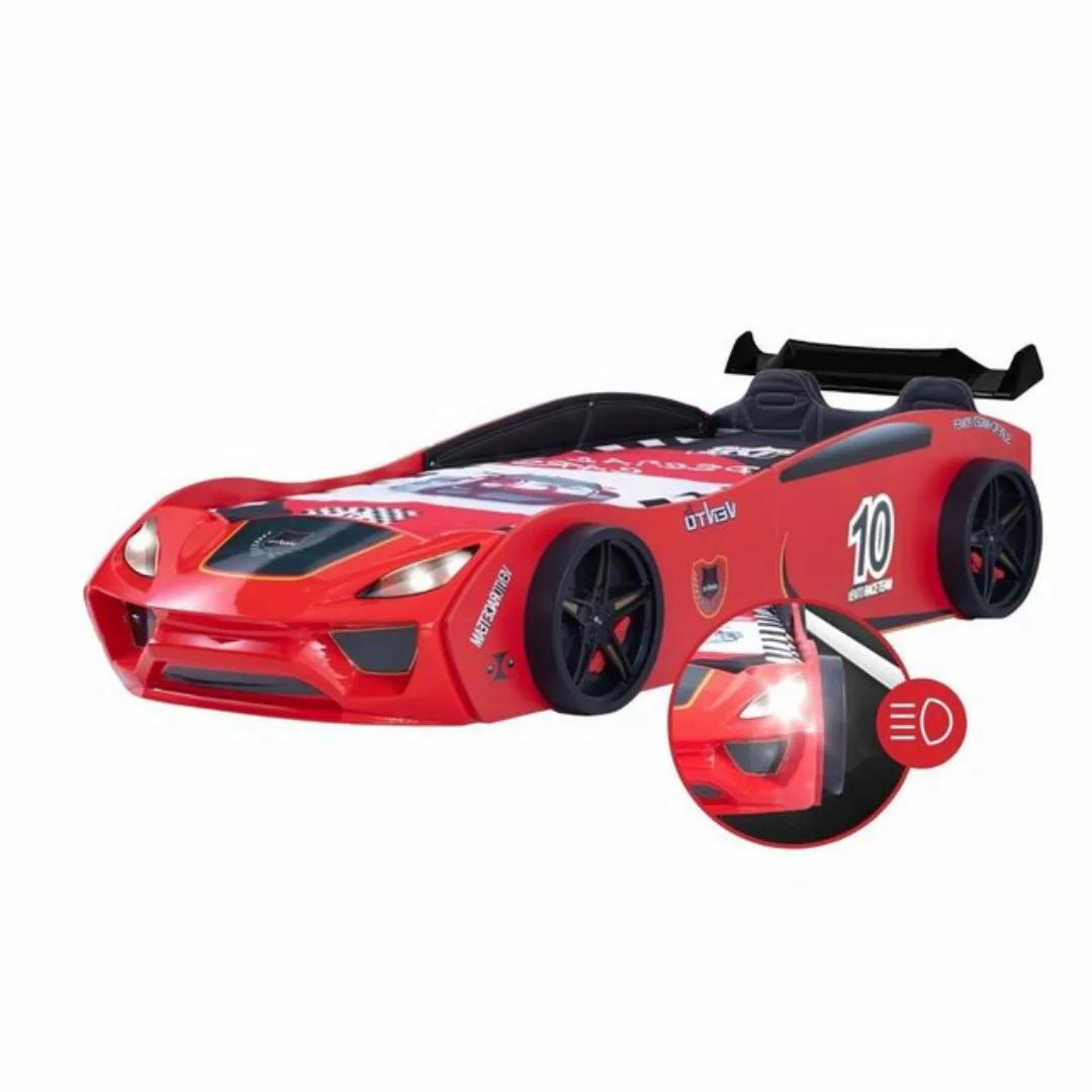 Coemo Autobett DREAM RACER (Spielbett mit Spoiler), Rot Kinderbett 90x200 S günstig online kaufen