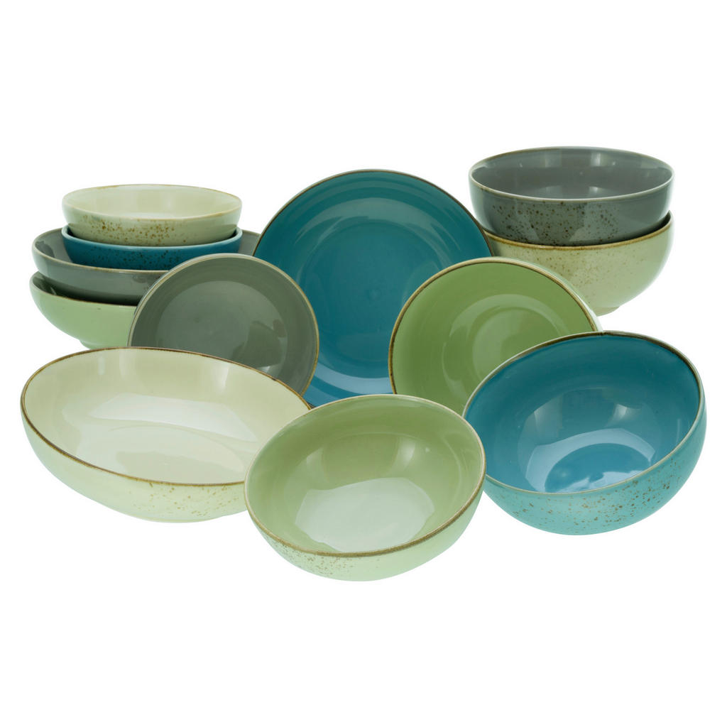 CreaTable Bowl-Set Nature Collection BUNT multicolor Steinzeug 12 tlg. günstig online kaufen