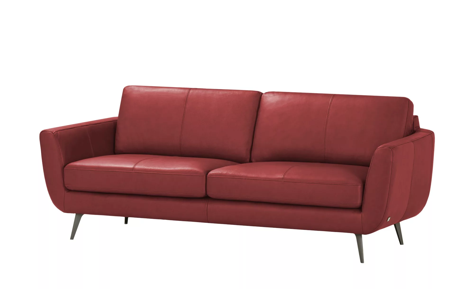 SOHO Ledersofa  Smilla ¦ rot ¦ Maße (cm): B: 217 H: 85 T: 93 Polstermöbel > günstig online kaufen