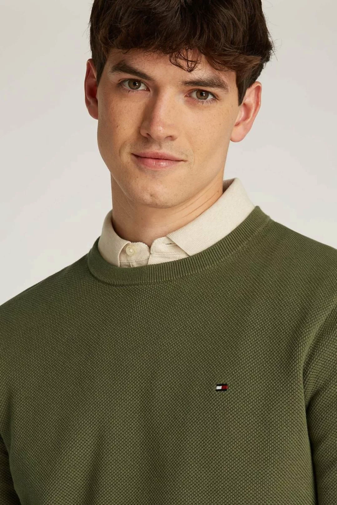 Tommy Hilfiger Sweater Essential Structure Olivgrün - Größe XL günstig online kaufen