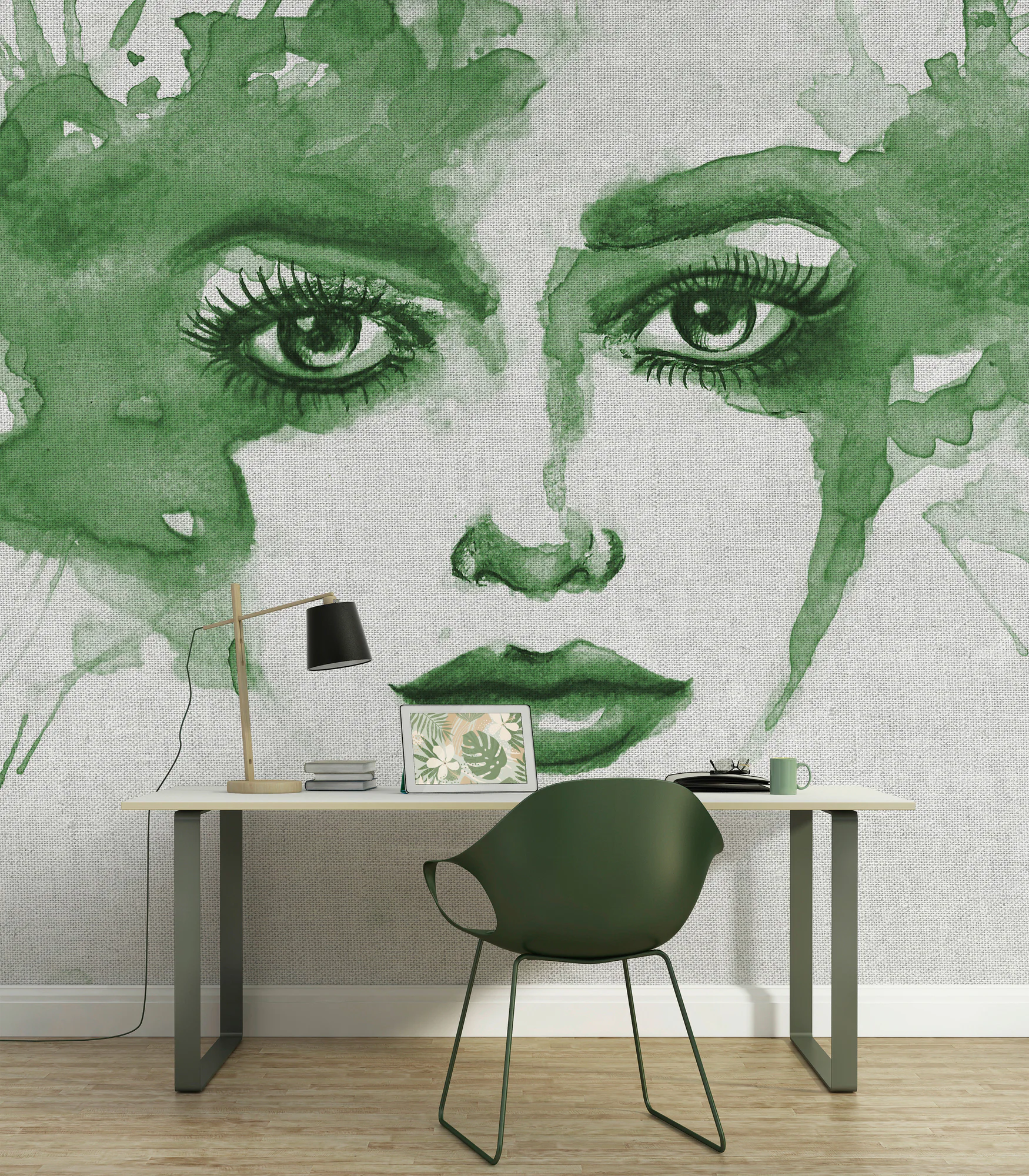 living walls Fototapete »ARTist Watercolour Face«, Vlies, Wand, Schräge günstig online kaufen