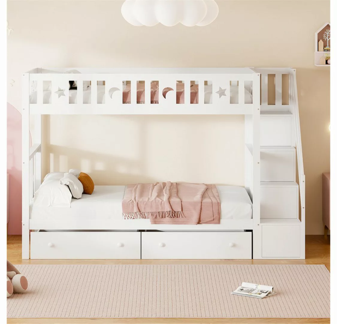 XDeer Etagenbett Kinderbett 90*200/90*200 cm, Massivholz-Etagenbett mit, Si günstig online kaufen