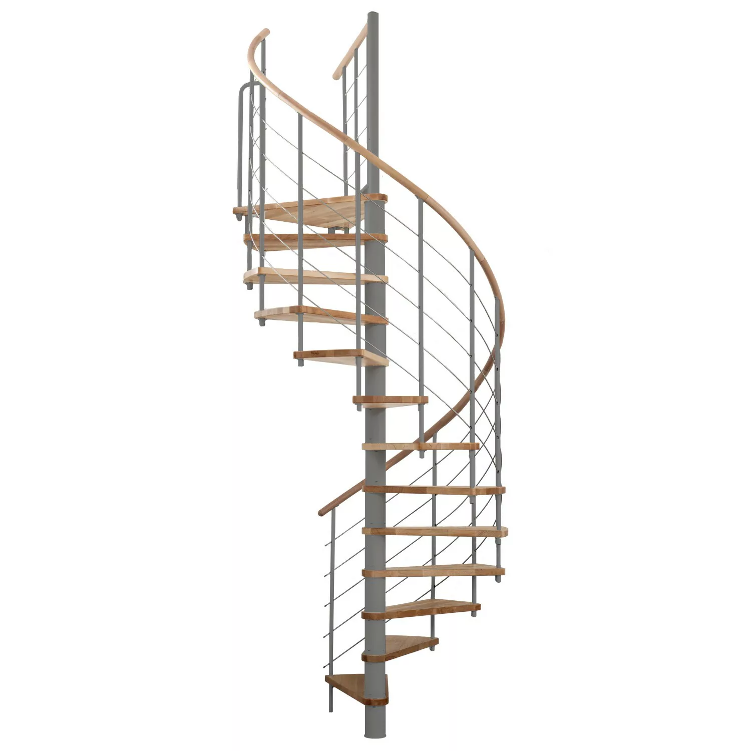 Minka Spindeltreppe Venezia Buche Grau Ø 120 cm Geschosshöhe bis 305,5 cm günstig online kaufen