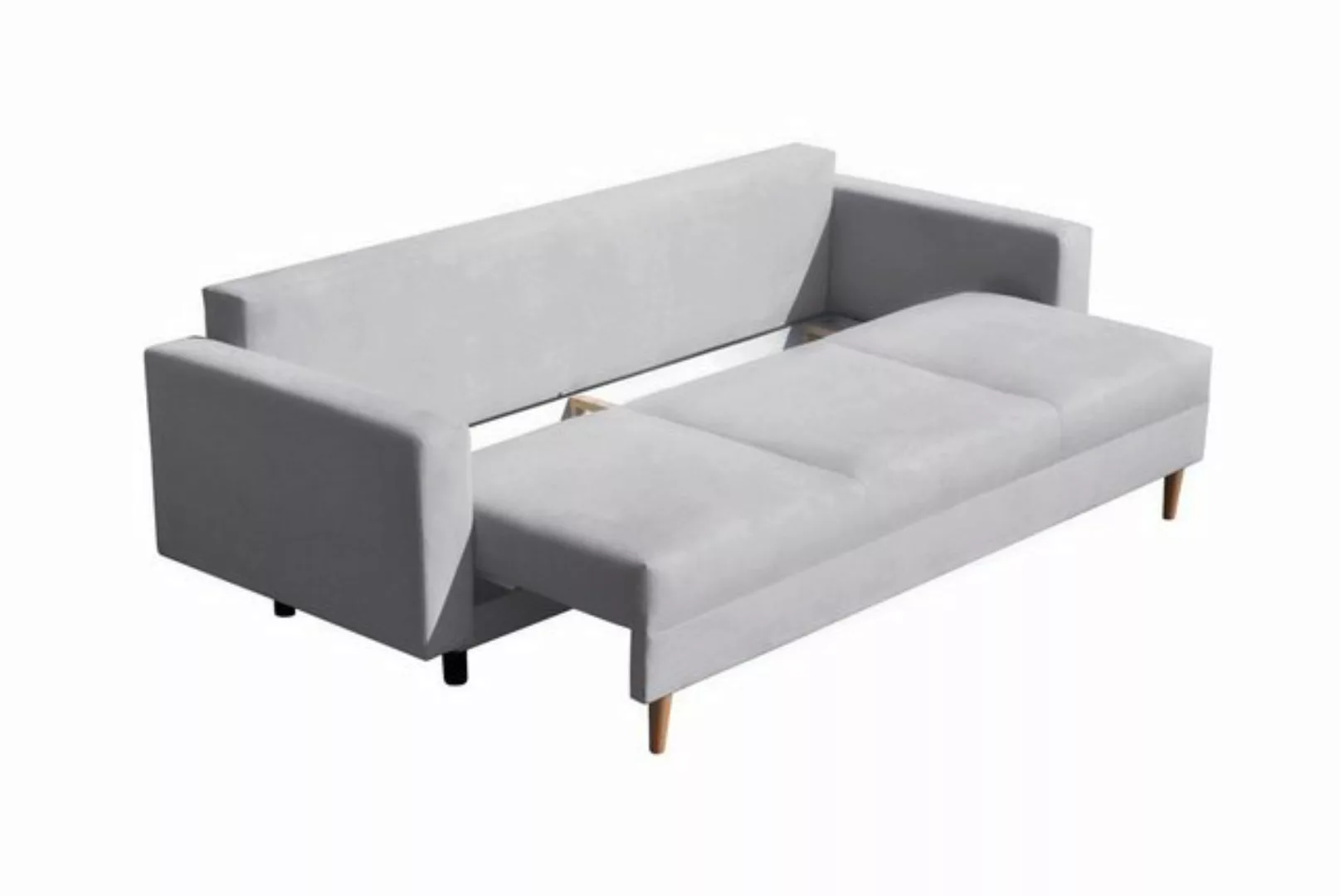 Beautysofa 3-Sitzer MILAN, skandinavisches Design, Wellenunterfederung, Bet günstig online kaufen