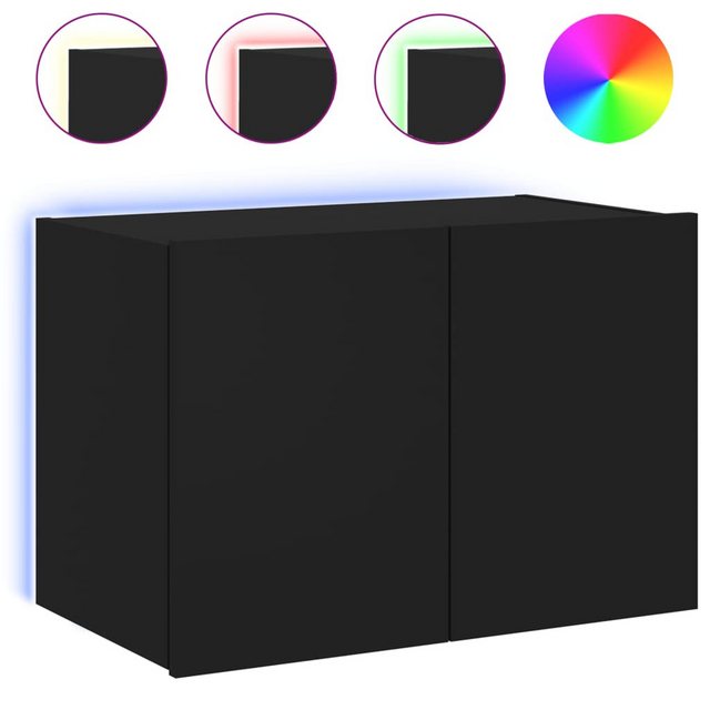 vidaXL TV-Schrank TV-Wandschrank mit LED-Leuchten Schwarz 60x35x41 cm günstig online kaufen