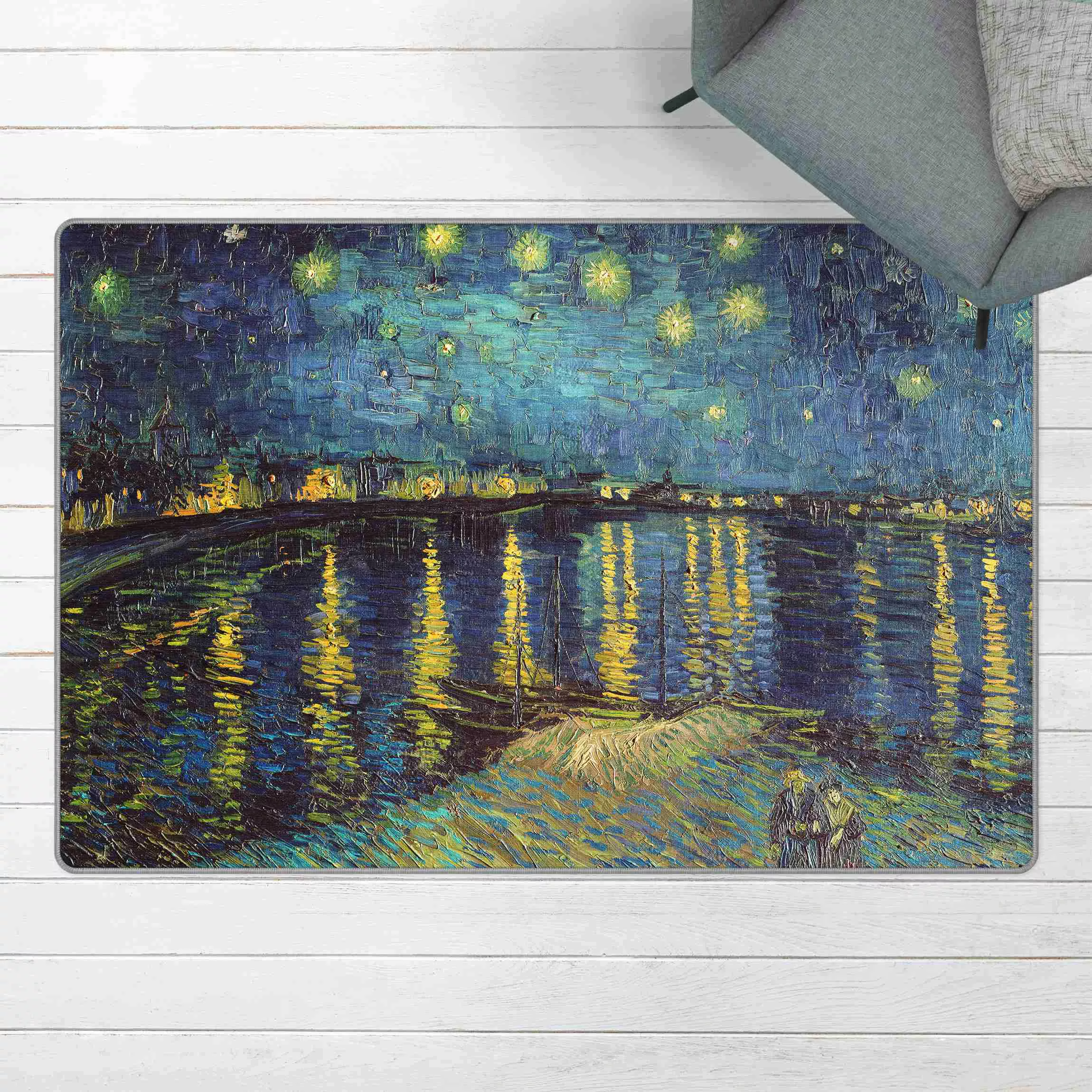 Teppich Vincent van Gogh - Sternennacht über der Rhône günstig online kaufen