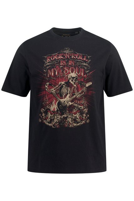 JP1880 T-Shirt T-Shirt Halbarm Skelett Print Rundhals günstig online kaufen