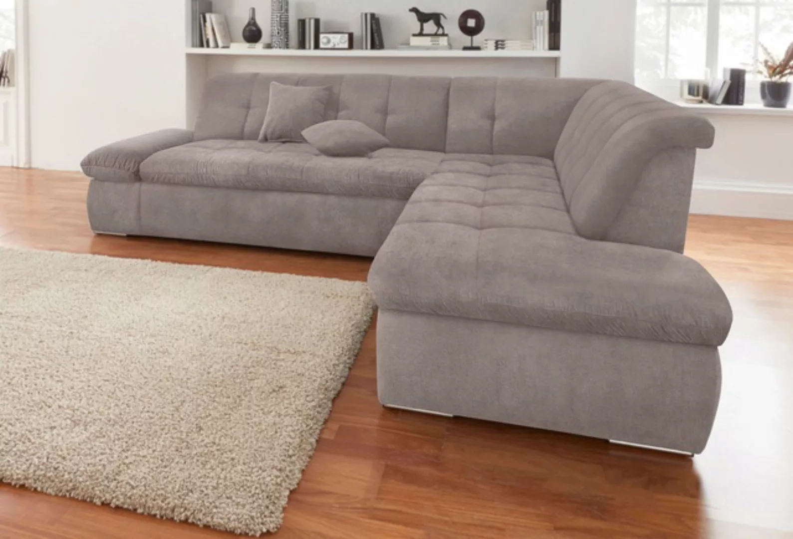 DOMO collection Ecksofa »Moric Luxus incl. Zierkissen B/T/H: 273/216/80 cm« günstig online kaufen