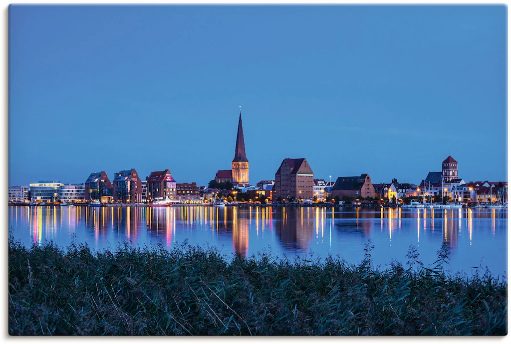 Artland Leinwandbild "Blick über Warnow auf Rostock", Rostock, (1 St.), auf günstig online kaufen