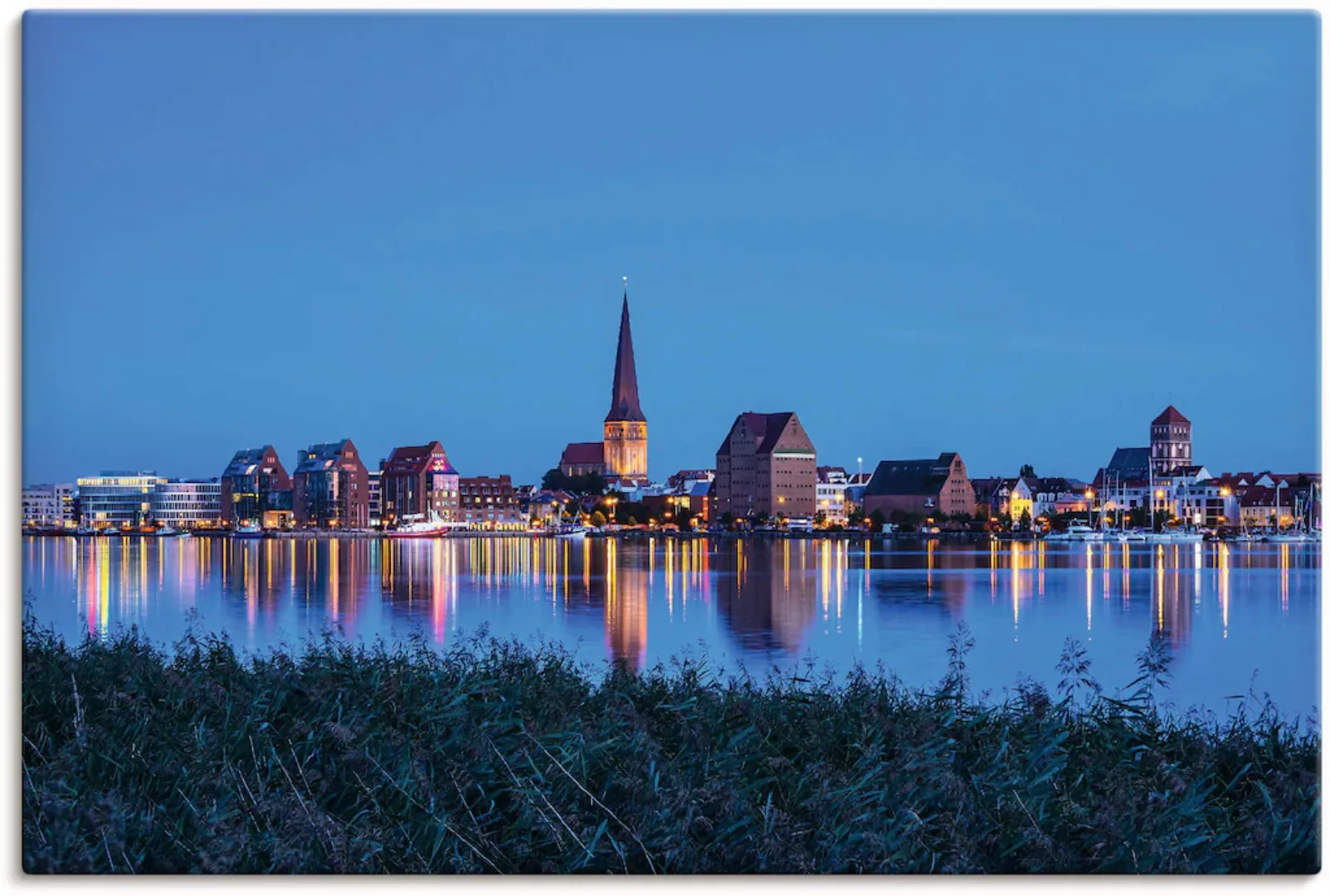 Artland Leinwandbild "Blick über Warnow auf Rostock", Rostock, (1 St.), auf günstig online kaufen