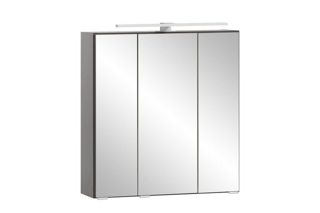 HELD MÖBEL Badezimmerspiegelschrank in matt grau mit 3 Türen und 6 Einlegeb günstig online kaufen