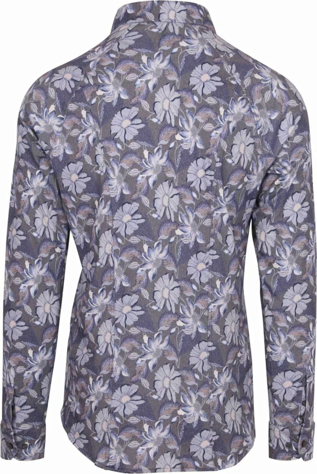 DESOTO Hemd Timeless Elegance Druck Blumen Blau  - Größe 3XL günstig online kaufen