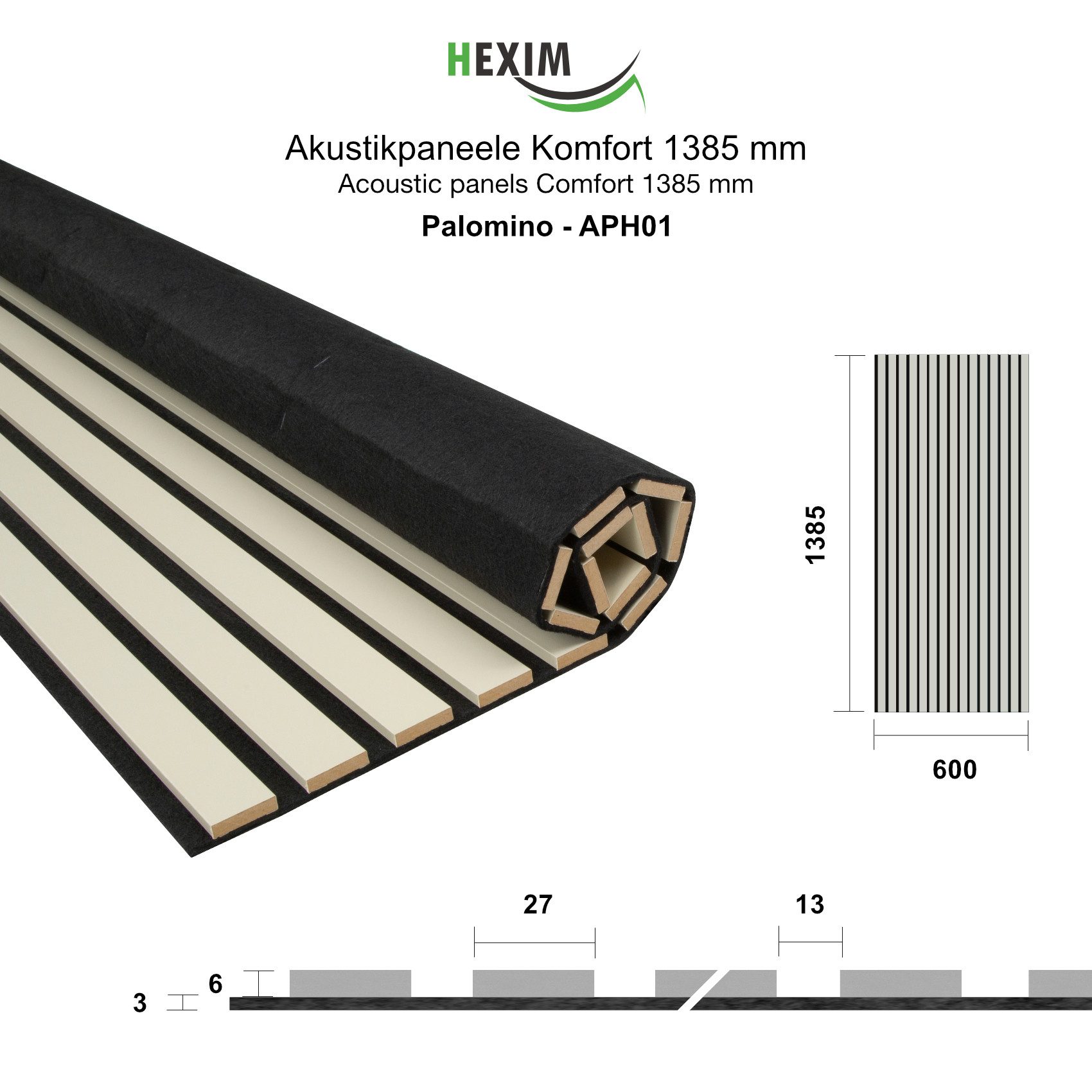 Hexim Wanddekoobjekt APH01 (Akustikpaneele 138,5x60cm - günstig online kaufen