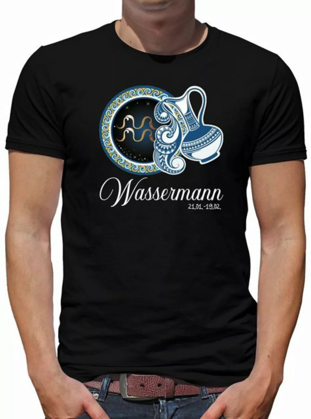 TShirt-People Print-Shirt Sternzeichen Wassermann günstig online kaufen