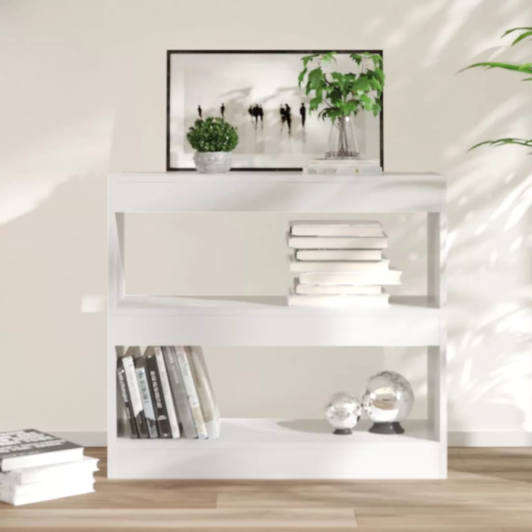 Vidaxl Bücherregal/raumteiler Hochglanz-weiß 80x30x72 Cm günstig online kaufen