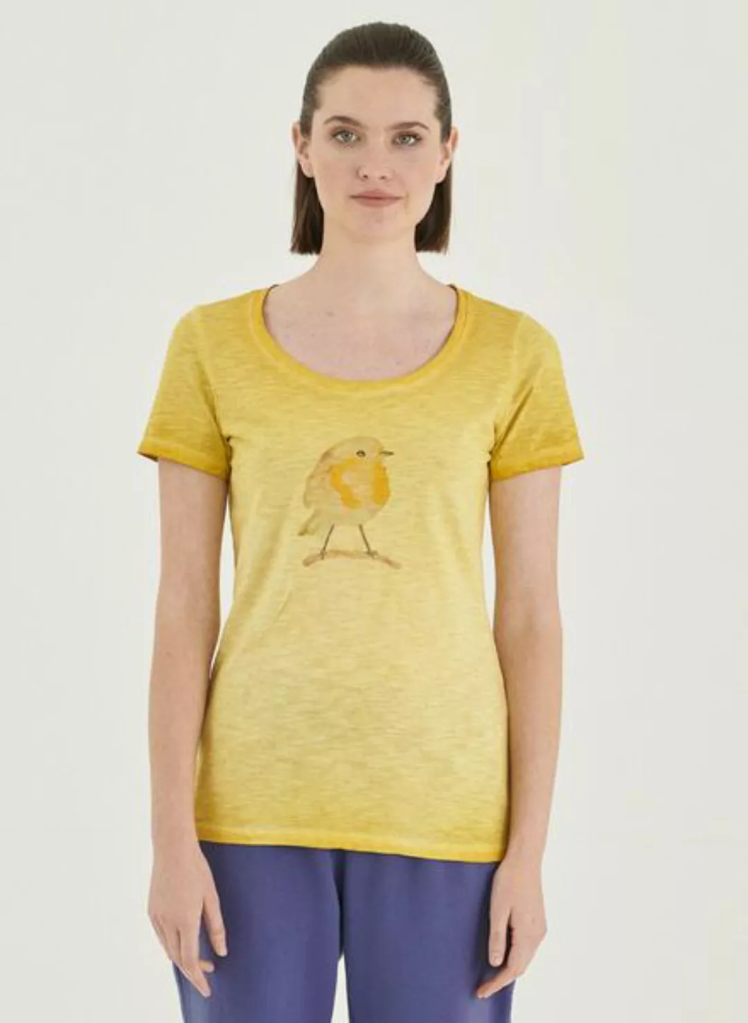 Garment Dyed T-shirt Aus Bio-baumwolle Mit Küken-print günstig online kaufen