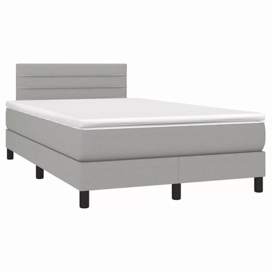 vidaXL Bett Boxspringbett mit Matratze Hellgrau 120x190 cm Stoff günstig online kaufen