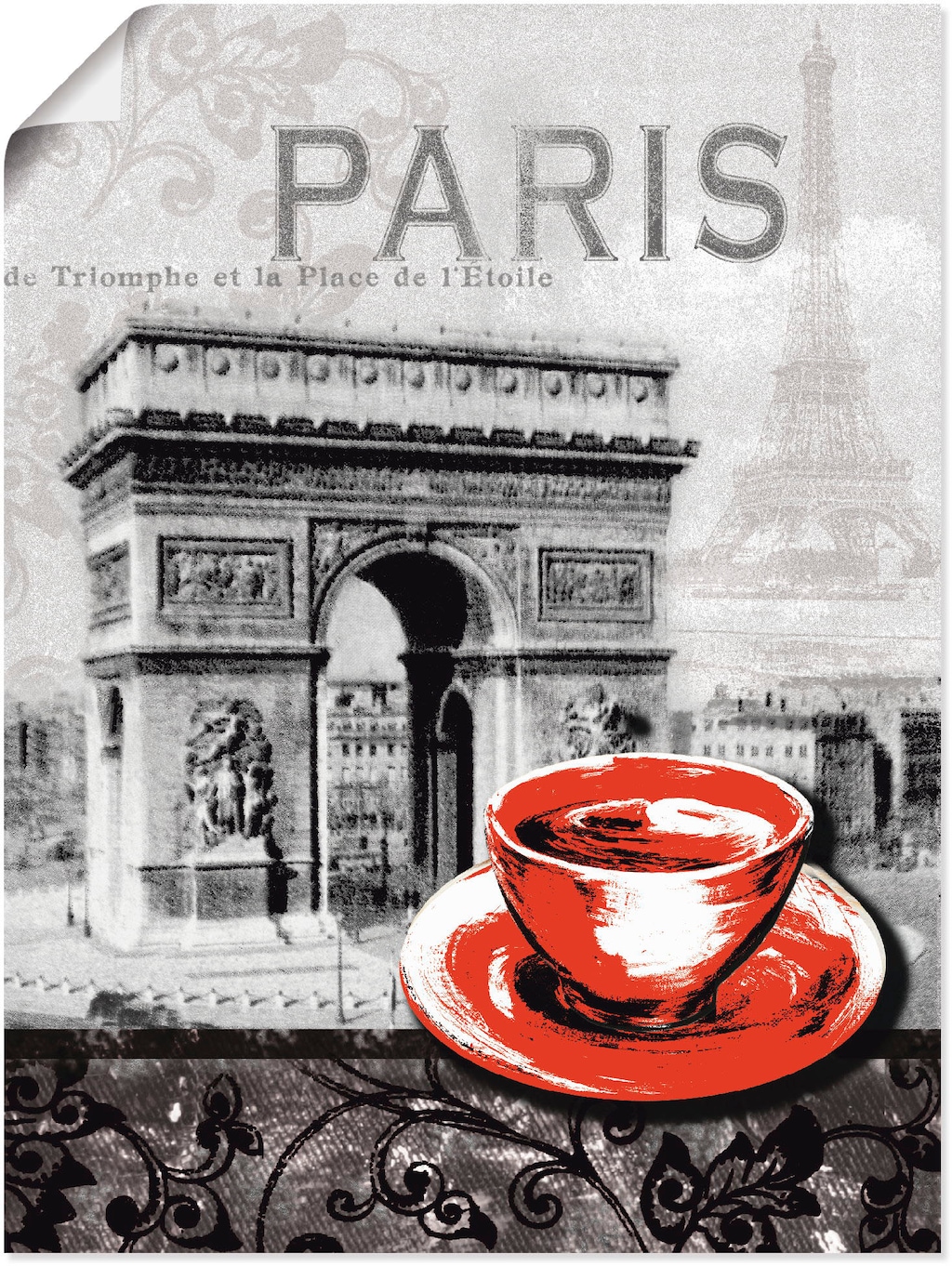 Artland Wandbild "Paris - Café au Lait - Milchkaffee", Gebäude, (1 St.), al günstig online kaufen